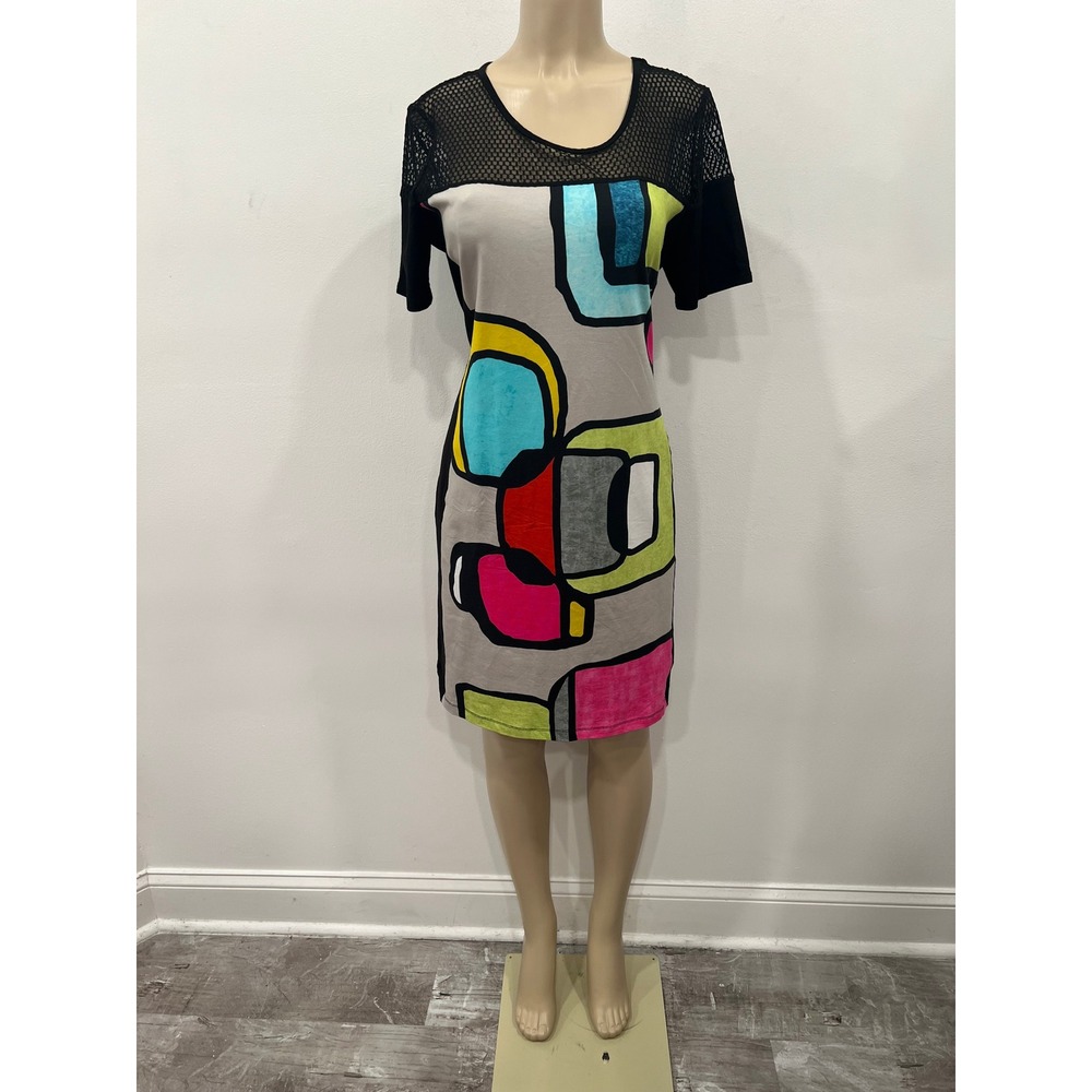 Simply Art Dolcezza Dress Irena Orlov Abstract Dress Womens XL Black Abstract